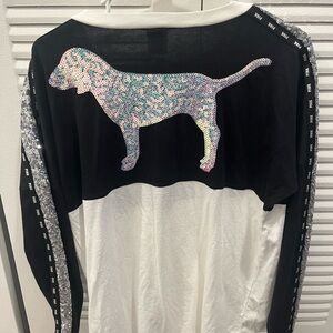 Victoria Secret PINK Vintage Long Sleeve Top Sequin/ Sparkly